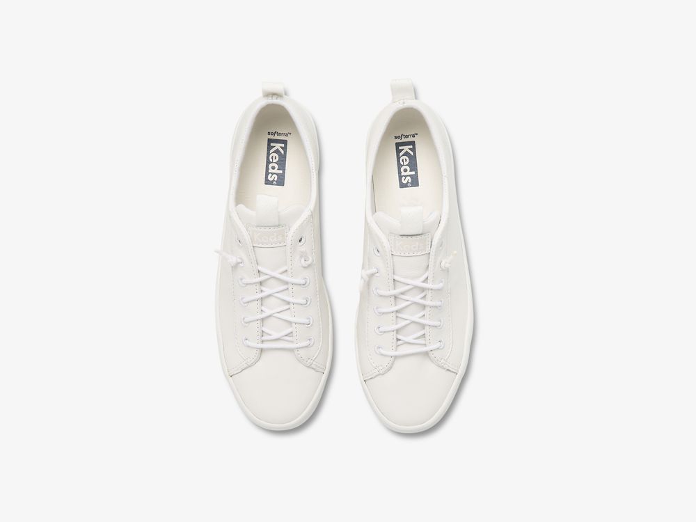 Keds Kickback Bőr Női Bőr Sneakers Fehér | HU-83431