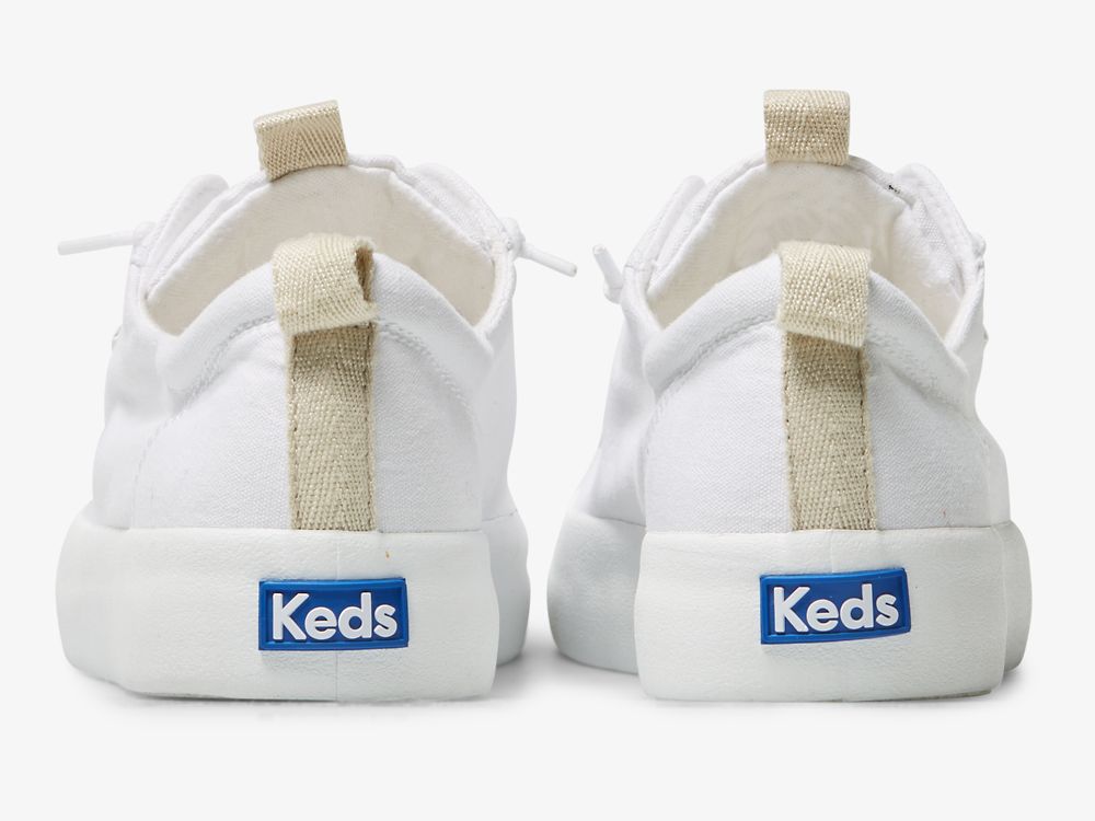 Keds Kickback Vászon Női SlipOnSneakers Fehér | HU-85928