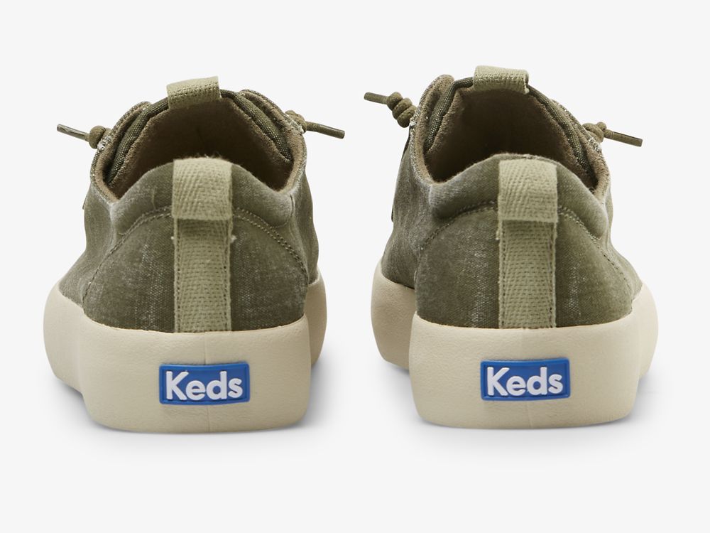 Keds Kickback Vászon Washable Női FűzősCipő Olivazöld | HU-51351