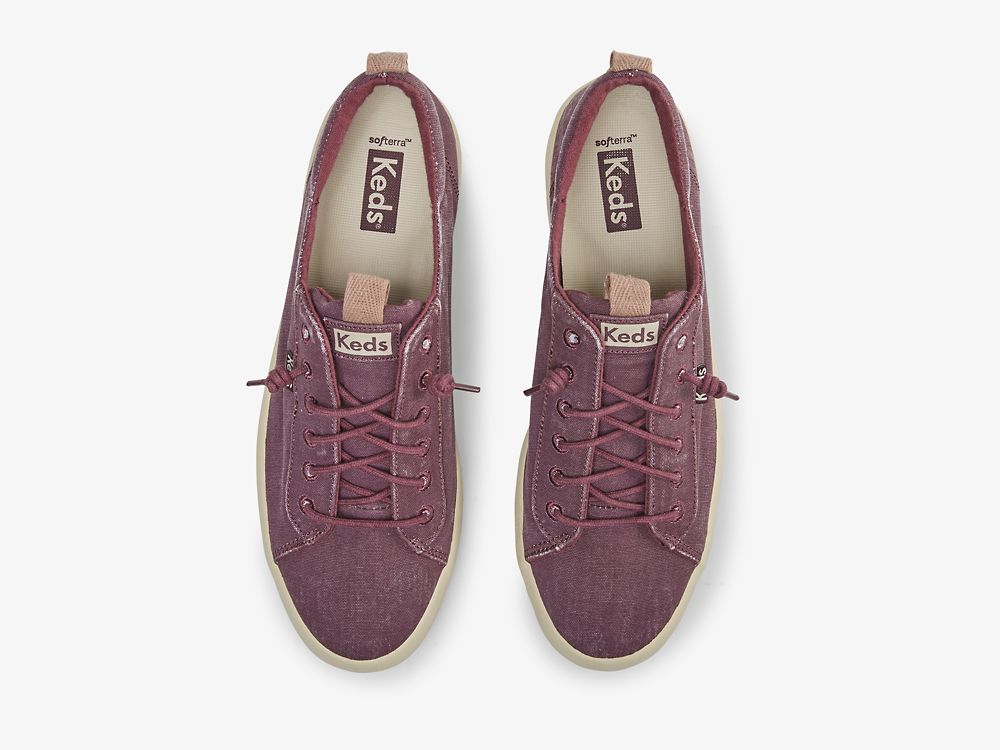 Keds Kickback Vászon Washable Női FűzősCipő Bordó | HU-91055