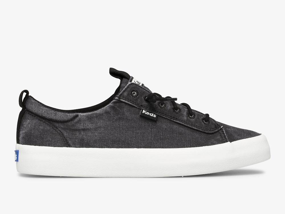 Keds Kickback Vászon Washable Női SlipOnSneakers Fekete | HU-11251