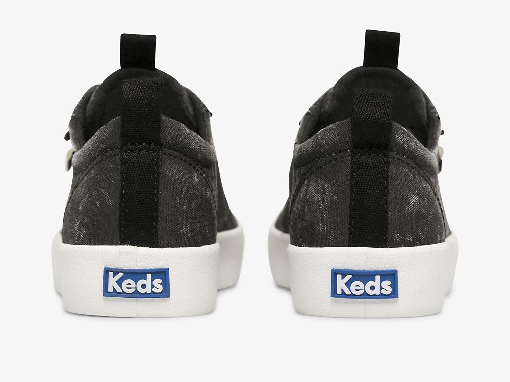 Keds Kickback Washable Feat. Organic Pamut Női SlipOnSneakers Fekete | HU-69611