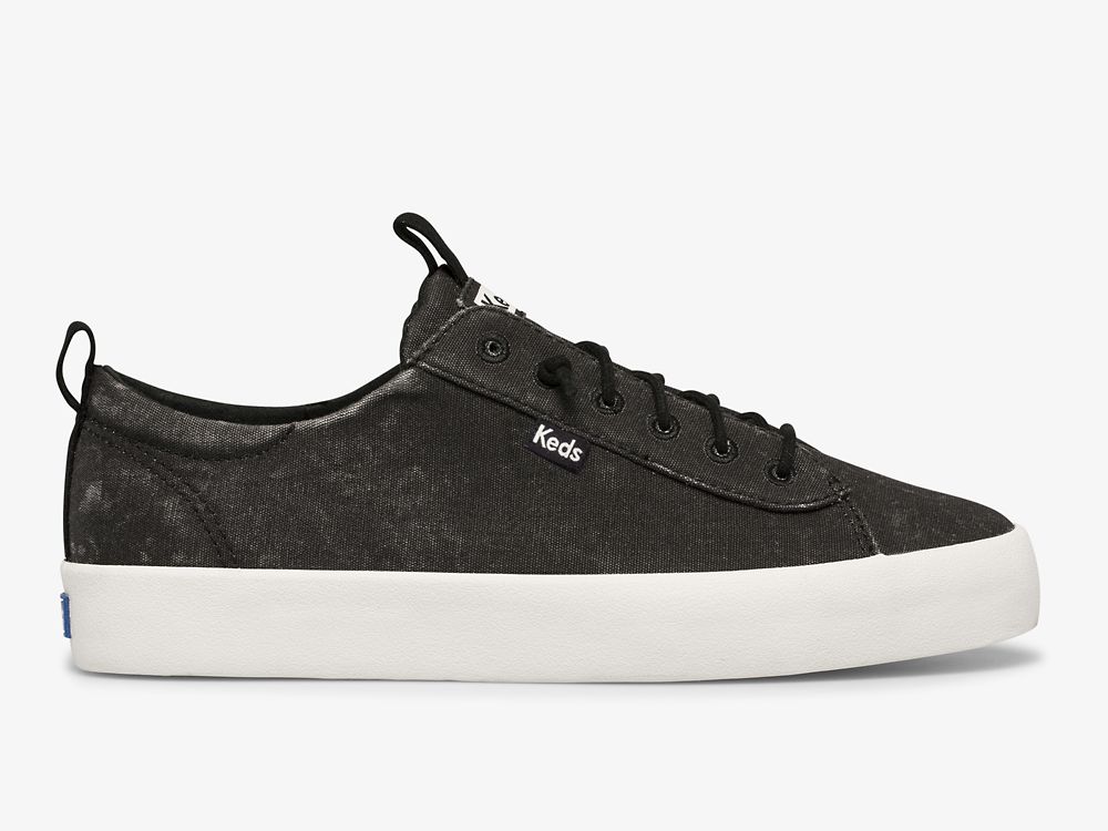 Keds Kickback Washable Feat. Organic Pamut Női SlipOnSneakers Fekete | HU-69611