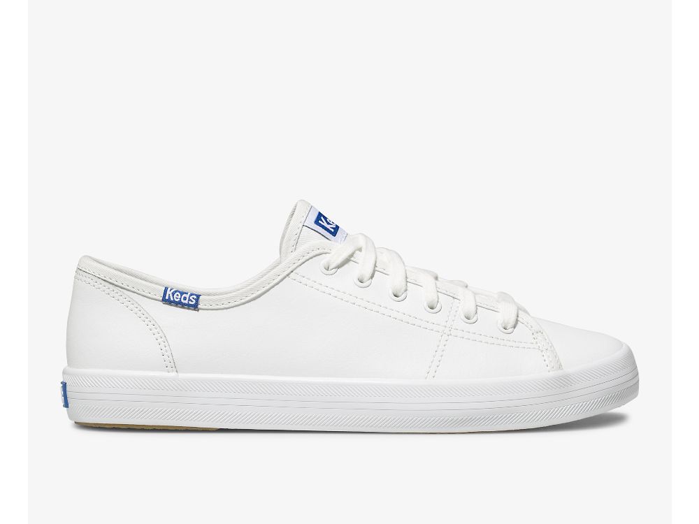 Keds Kickstart Bőr Női Bőr Sneakers Fehér Kék | HU-78308