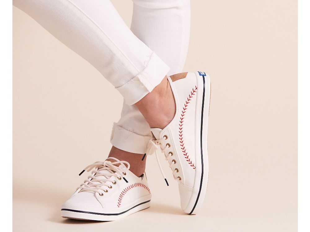 Keds Kickstart Pennant Vászon Női FűzősCipő Krém | HU-83213