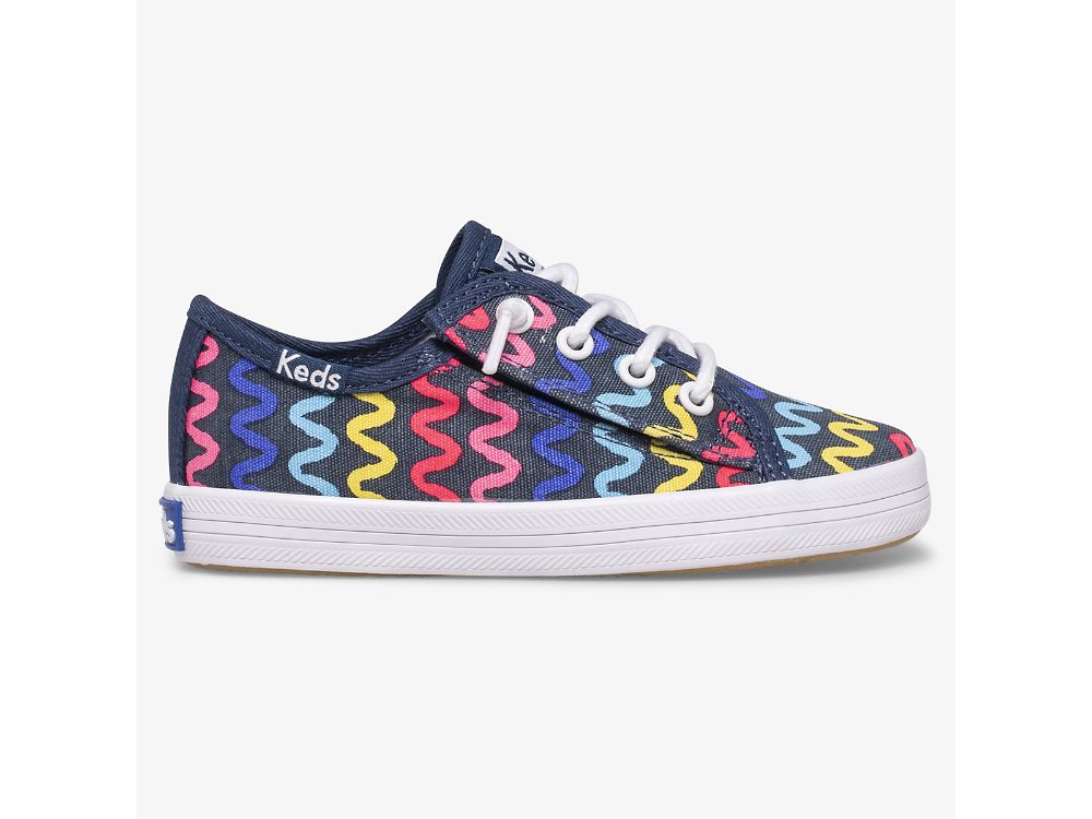 Keds Kickstart Seasonal Jr Lány Tornacipő Sötétkék | HU-35406