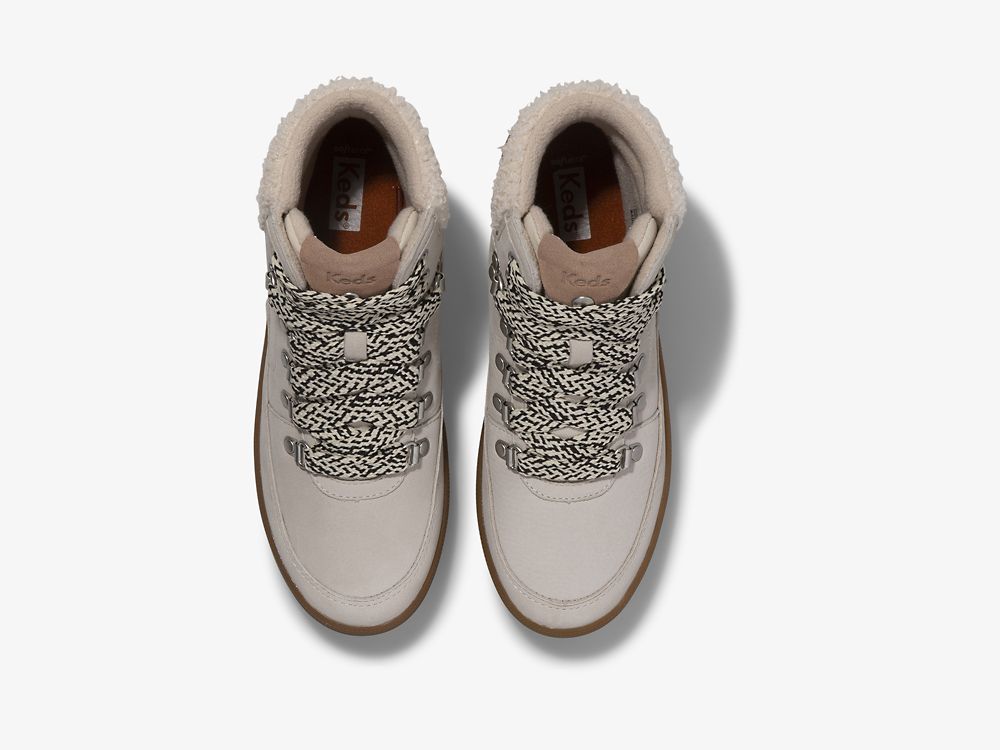 Keds Midland Boot Luxe Bőr w/ Faux Shearling and Thinsulate™ Női Bőr Sneakers Krém | HU-93000