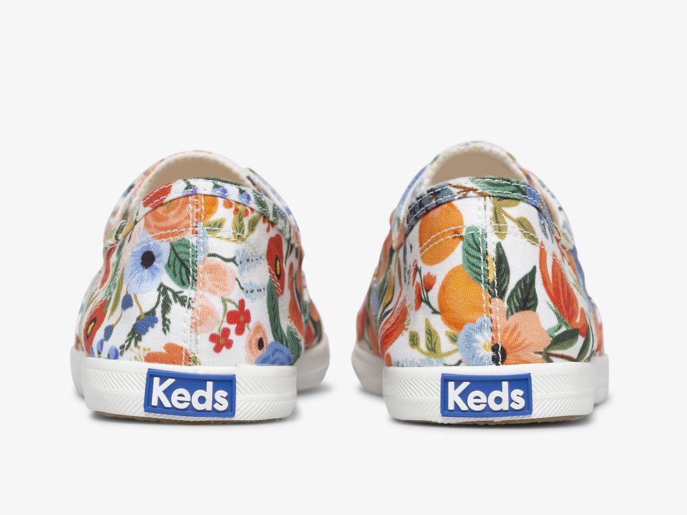 Keds Rifle Paper Co. Chillax Citrus Garden Party Női SlipOnSneakers Fehér Színes | HU-39383