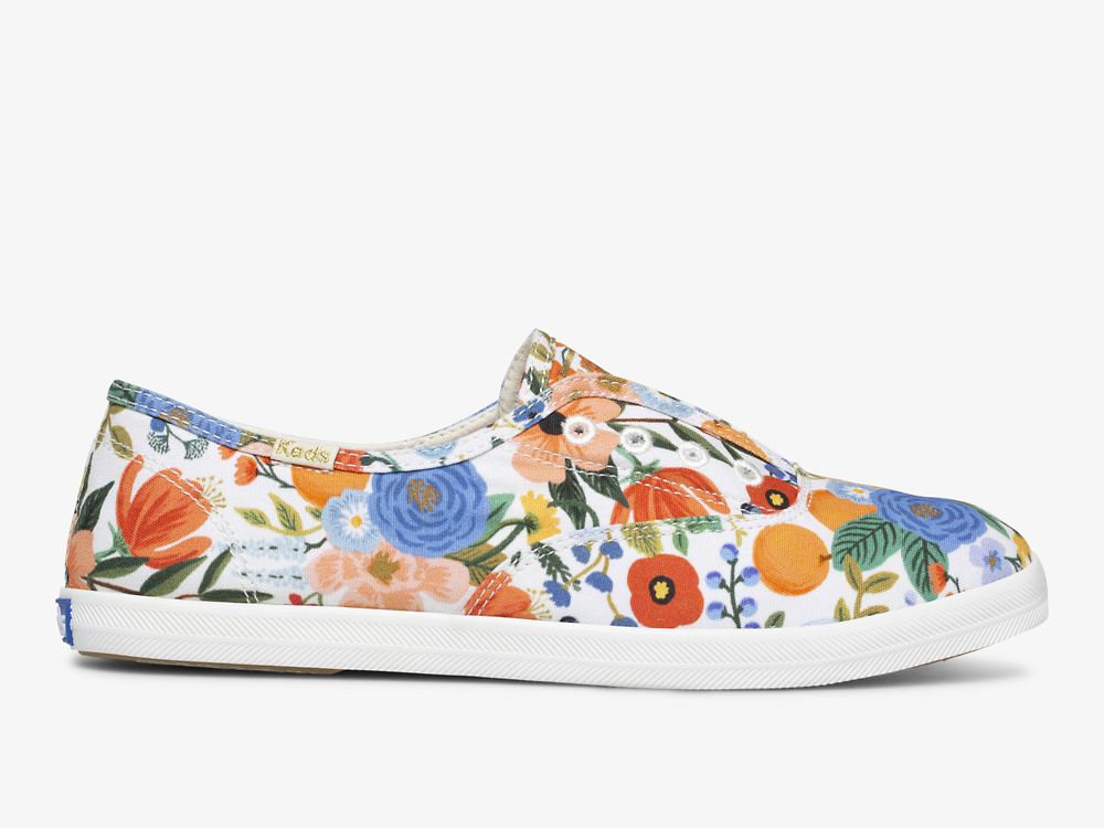 Keds Rifle Paper Co. Chillax Citrus Garden Party Női SlipOnSneakers Fehér Színes | HU-39383