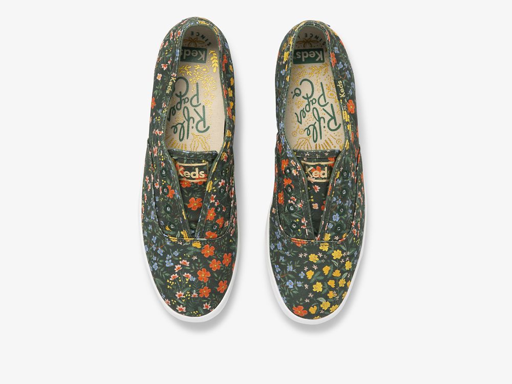 Keds Rifle Paper Co. Chillax Wildwood Női SlipOnSneakers Zöld Színes | HU-20029