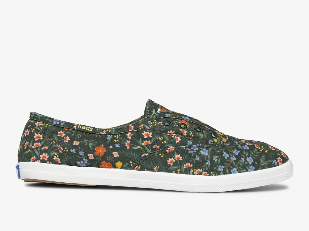 Keds Rifle Paper Co. Chillax Wildwood Női SlipOnSneakers Zöld Színes | HU-20029