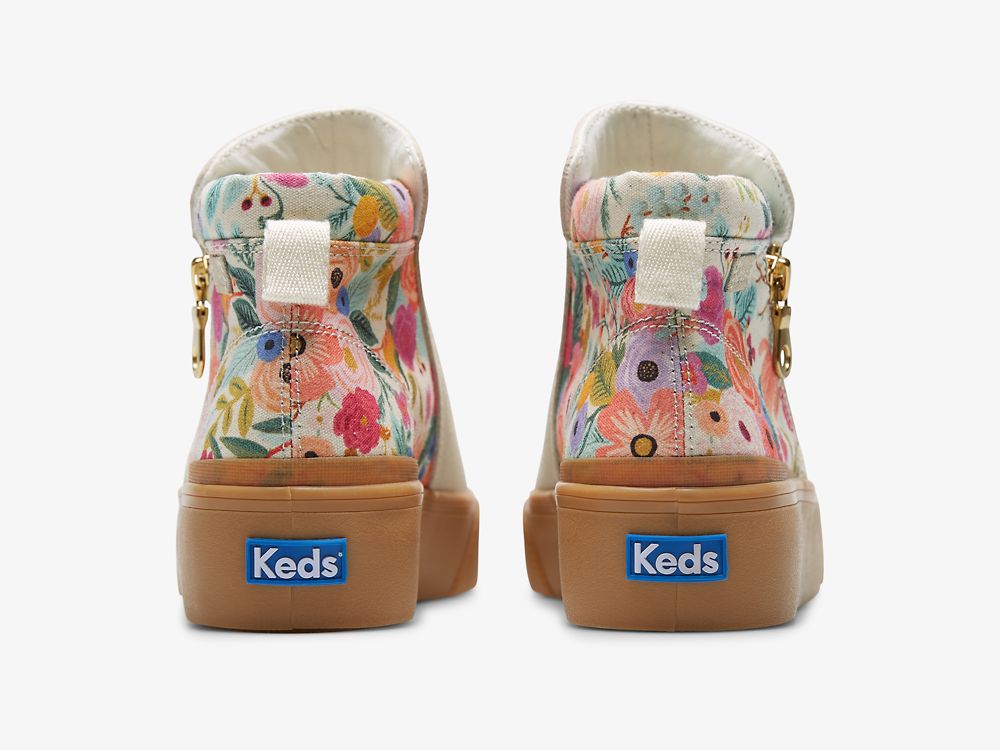 Keds Rifle Paper Co. Cooper Zip Bootie Garden Party Női Csizma Barna | HU-33042