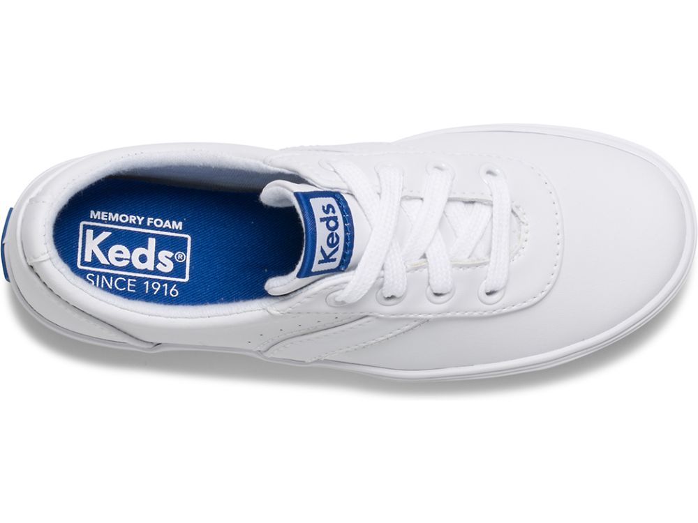 Keds Riley Lány Bőr Sneakers Fehér | HU-78959