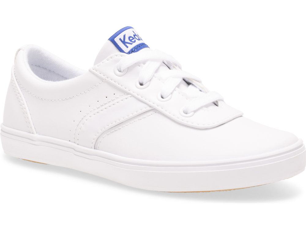 Keds Riley Lány Bőr Sneakers Fehér | HU-78959