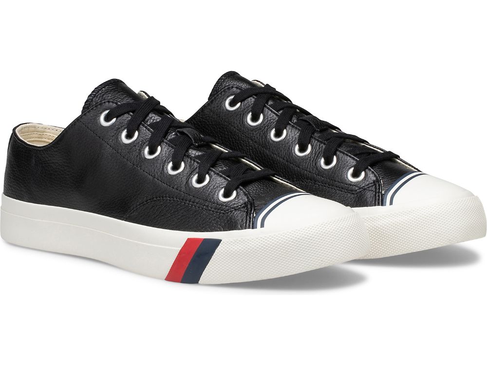 Keds Royal Lo Classic Bőr Férfi Tornacipő Fekete | HU-18132