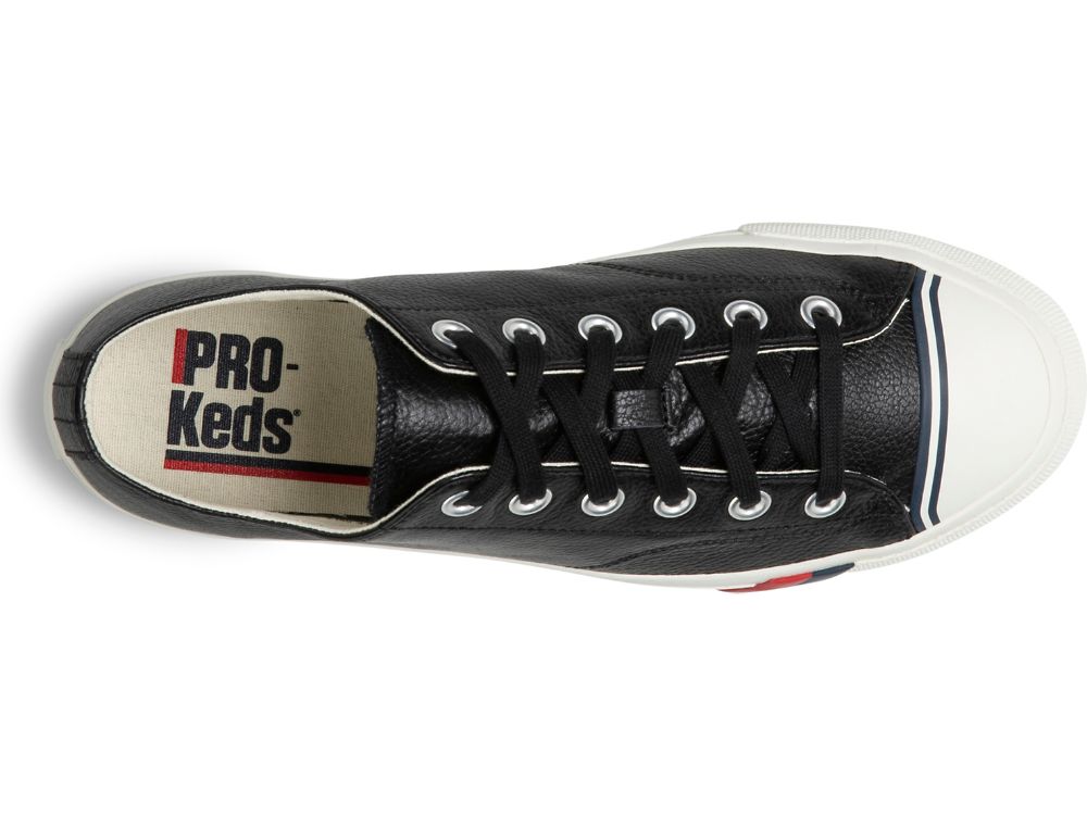 Keds Royal Lo Classic Bőr Férfi Tornacipő Fekete | HU-18132