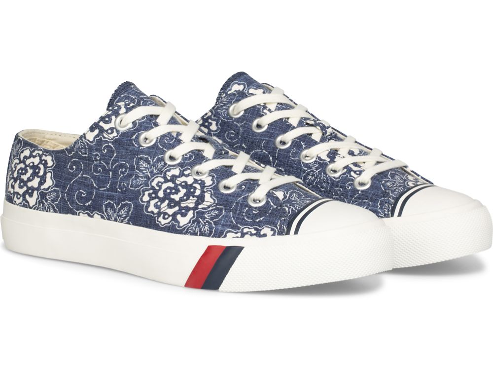 Keds Royal Lo Floral Print Férfi Tornacipő Sötétkék | HU-17370