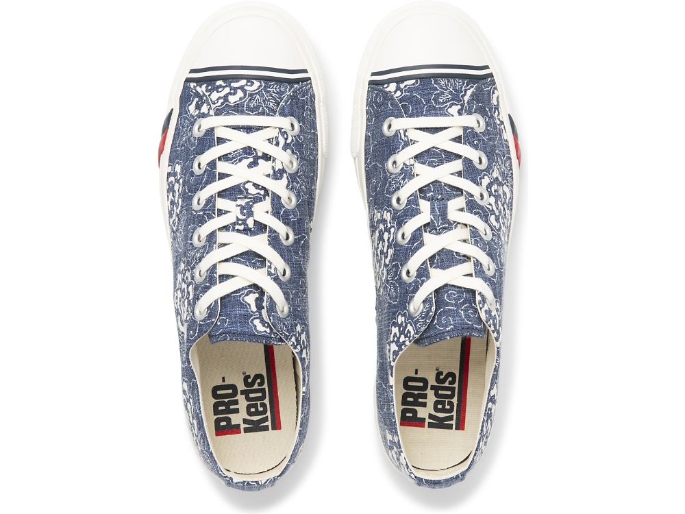 Keds Royal Lo Floral Print Férfi Tornacipő Sötétkék | HU-17370