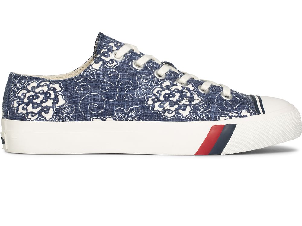 Keds Royal Lo Floral Print Férfi Tornacipő Sötétkék | HU-17370