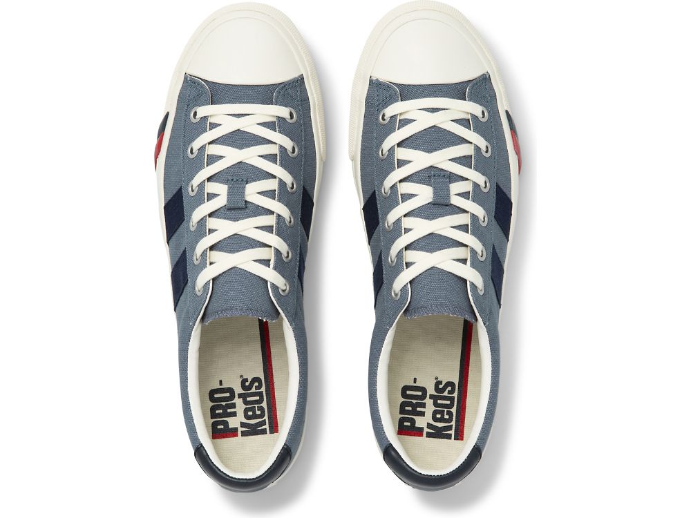 Keds Royal Lo Plus Vászon Férfi Tornacipő Kék | HU-06533