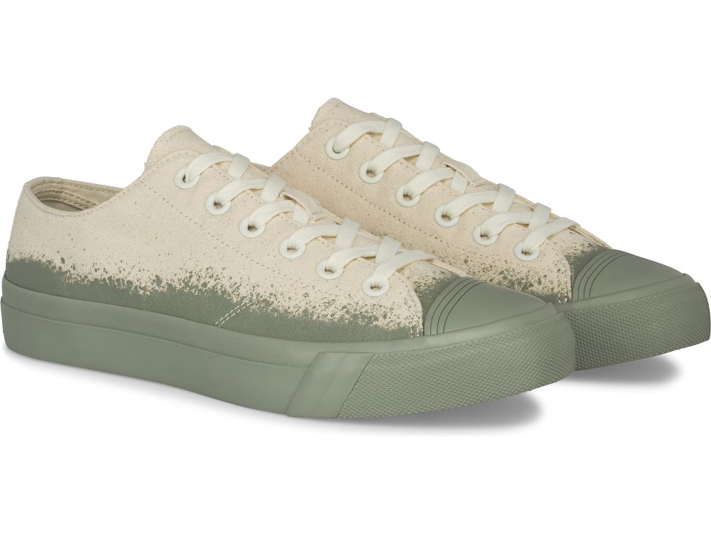 Keds Royal Lo Spray Foxing Férfi Tornacipő Bézs Zöld | HU-37645