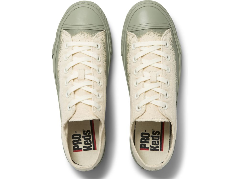 Keds Royal Lo Spray Foxing Férfi Tornacipő Bézs Zöld | HU-37645