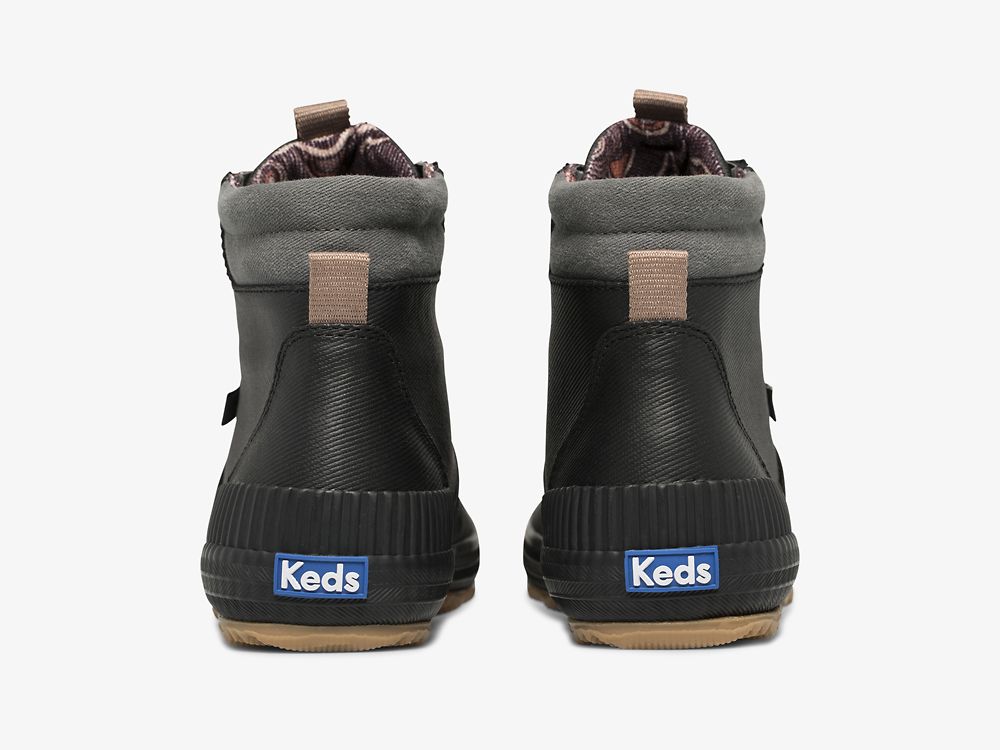 Keds Scout Boot III Vizi Resistant Twill Női FűzősCipő Fekete | HU-64915