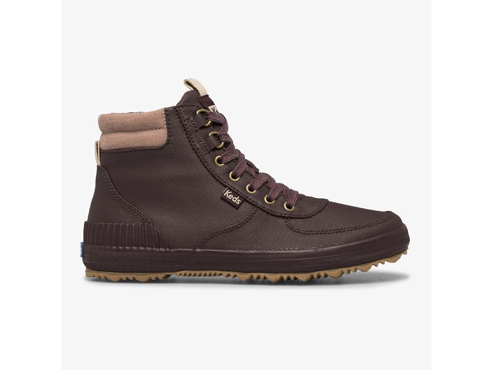 Keds Scout Boot III Vizi Resistant Twill Női FűzősCipő Bordó | HU-78999