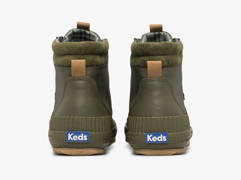 Keds Scout Boot III Vizi Resistant Vászon w/ Thinsulate™ Női FűzősCipő Olivazöld | HU-43380