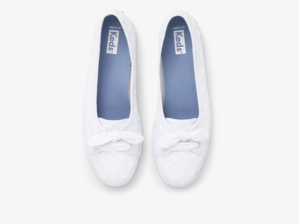 Keds Seaside Daisy Eyelet Női SlipOnSneakers Fehér | HU-03328