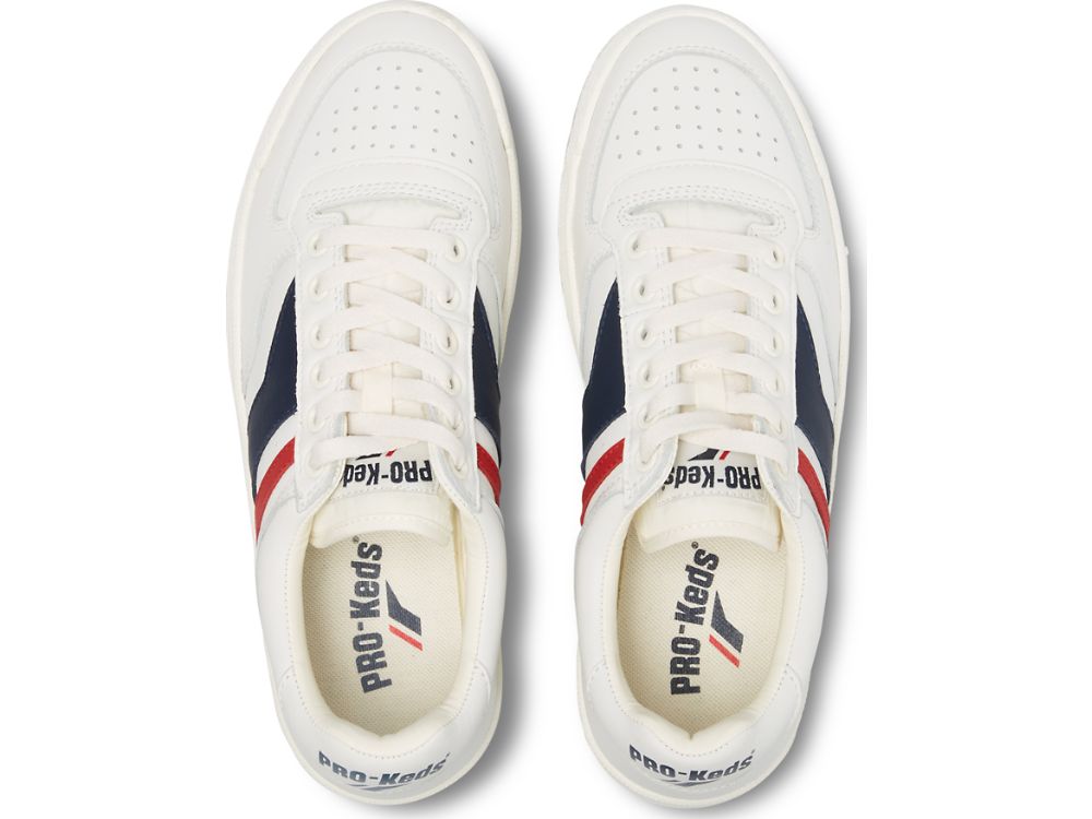 Keds Skyhawk Lo Bőr Férfi Tornacipő Fehér Kék Piros | HU-79378