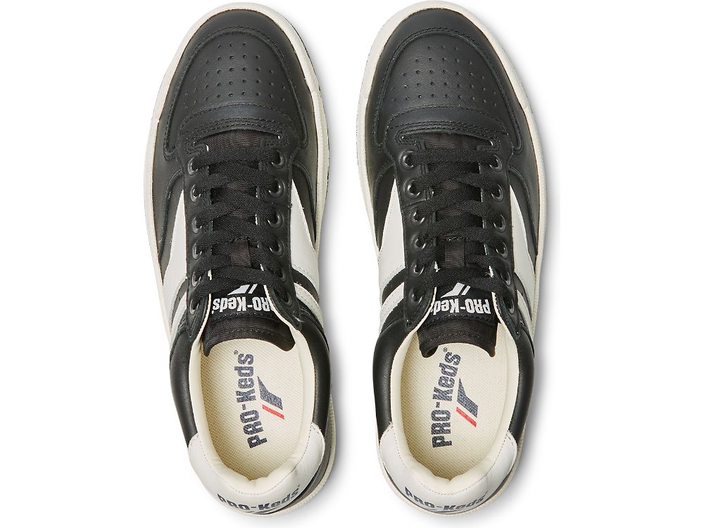 Keds Skyhawk Lo Bőr Férfi Tornacipő Fekete Fehér | HU-42324