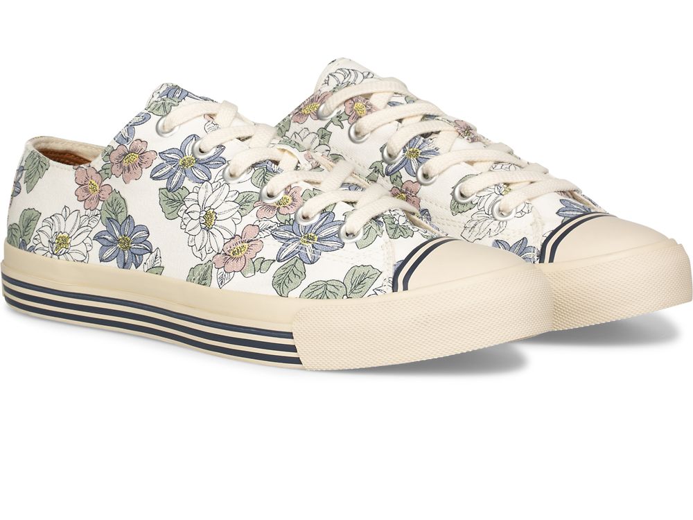 Keds Super Recycled Vászon Floral Print Férfi Tornacipő Krém | HU-91776