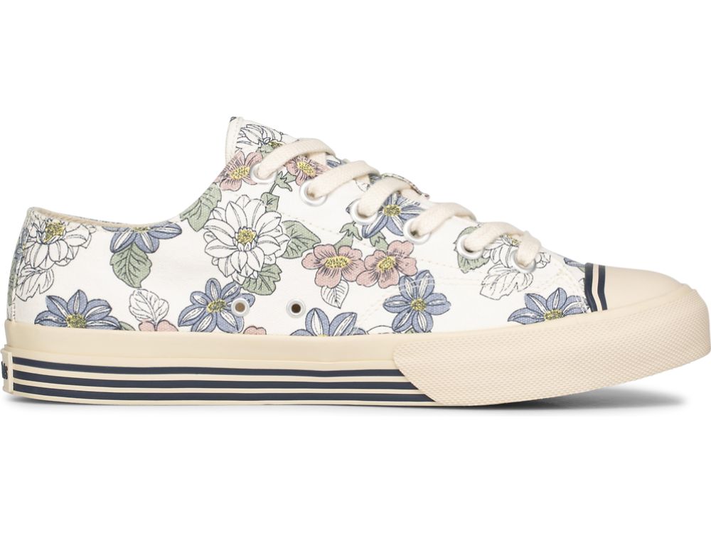 Keds Super Recycled Vászon Floral Print Férfi Tornacipő Krém | HU-91776