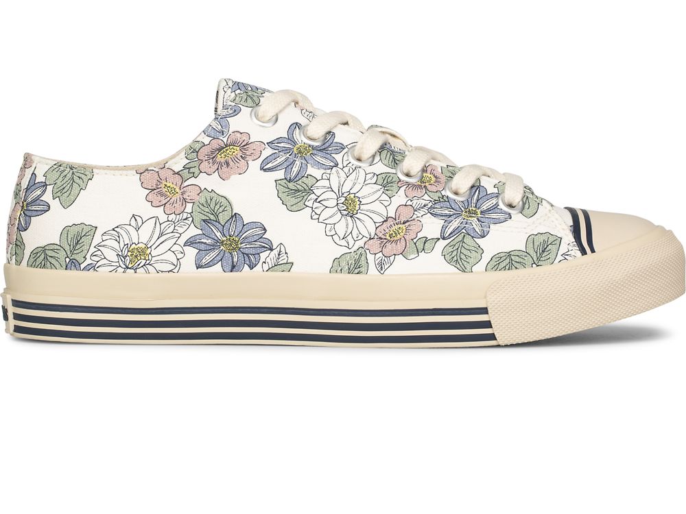 Keds Super Recycled Vászon Floral Print Férfi Tornacipő Krém | HU-91776