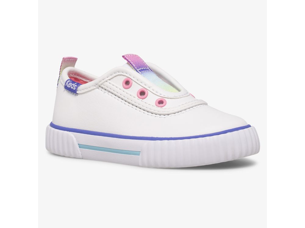 Keds Topkick Slip On Jr Washable Bőr Lány SlipOnSneakers Fehér | HU-18096