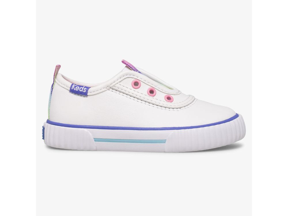 Keds Topkick Slip On Jr Washable Bőr Lány SlipOnSneakers Fehér | HU-18096