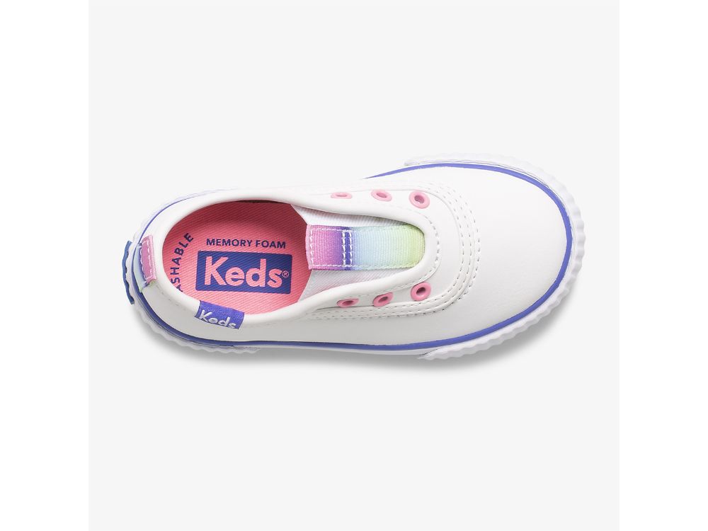 Keds Topkick Slip On Jr Washable Bőr Lány SlipOnSneakers Fehér | HU-95494