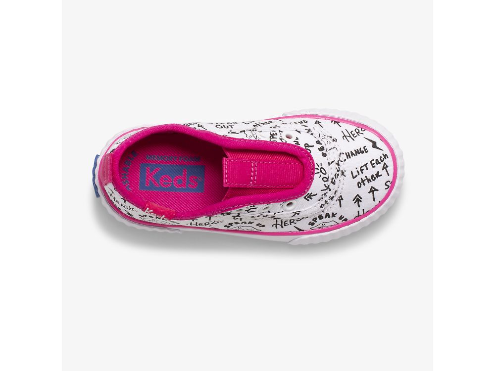 Keds Topkick Washable Slip On Jr Lány SlipOnSneakers Fehér Rózsaszín | HU-85549