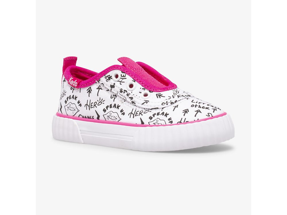 Keds Topkick Washable Slip On Jr Lány SlipOnSneakers Fehér Rózsaszín | HU-85549