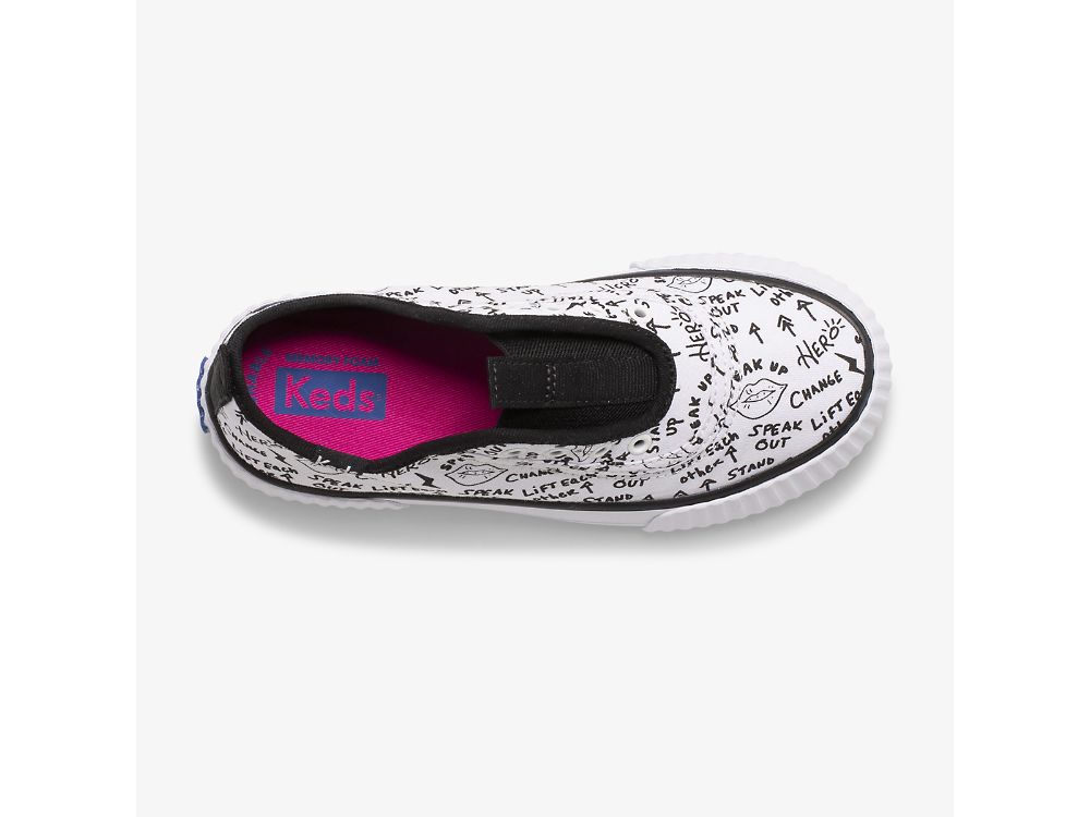 Keds Topkick Washable Slip-On Lány SlipOnSneakers Fehér Fekete | HU-09709