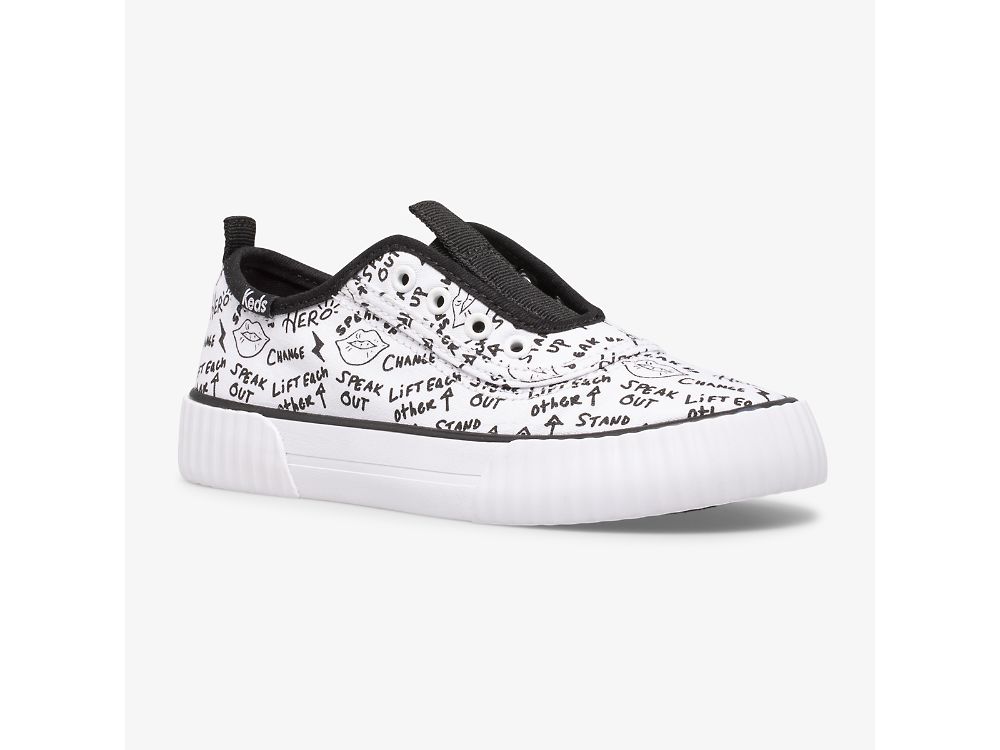 Keds Topkick Washable Slip-On Lány SlipOnSneakers Fehér Fekete | HU-09709