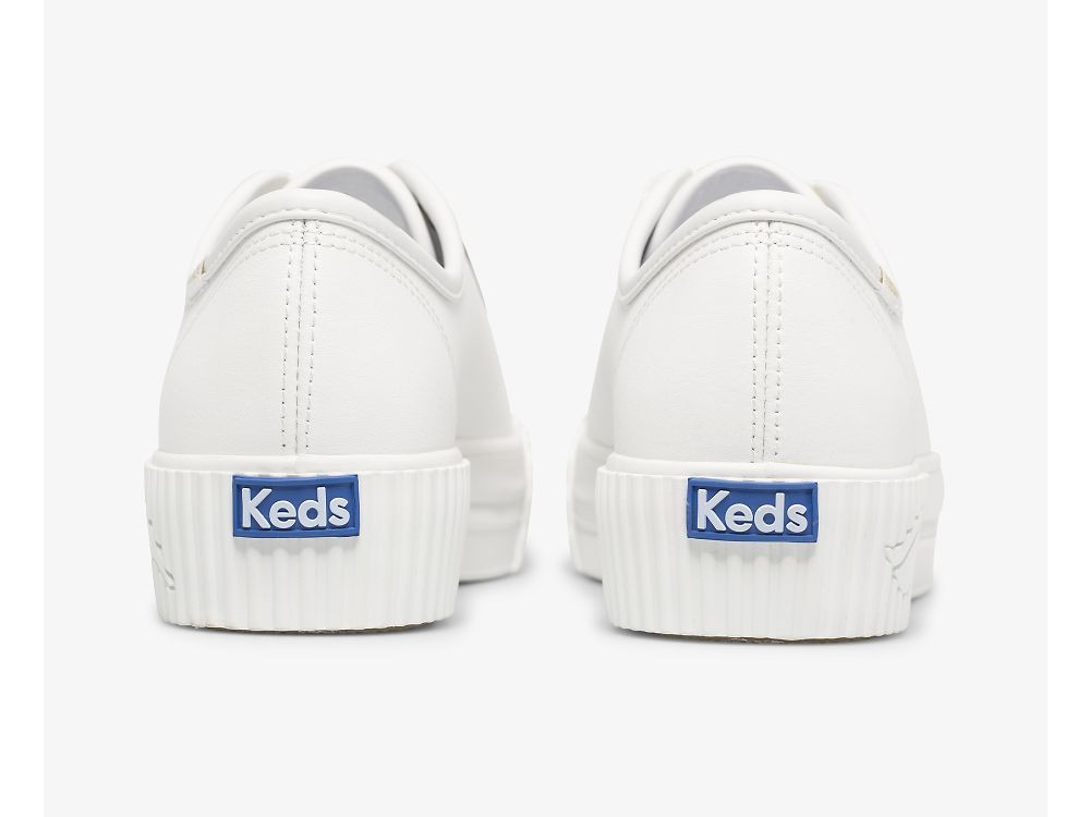 Keds Triple Kick AMP Bőr Női FűzősCipő Fehér | HU-68628