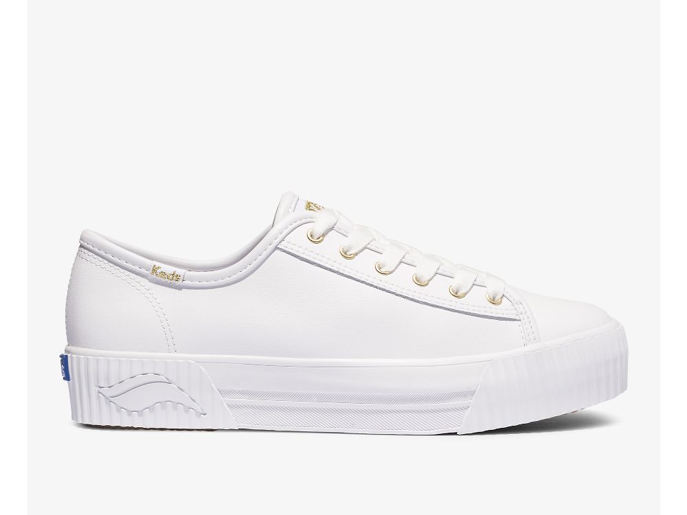 Keds Triple Kick AMP Bőr Női FűzősCipő Fehér | HU-68628