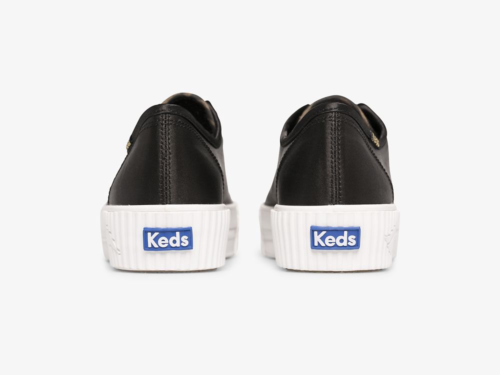 Keds Triple Kick AMP Satin Női FűzősCipő Fekete | HU-70062