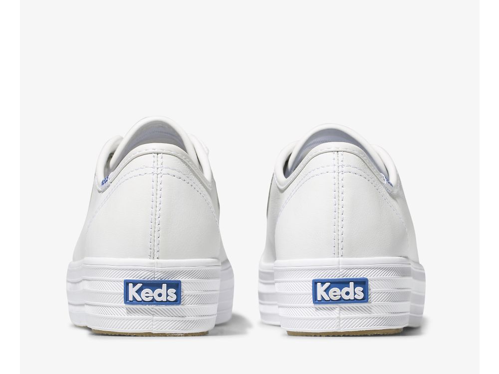 Keds Triple Kick Bőr Női Platform Sneakers Fehér | HU-63463