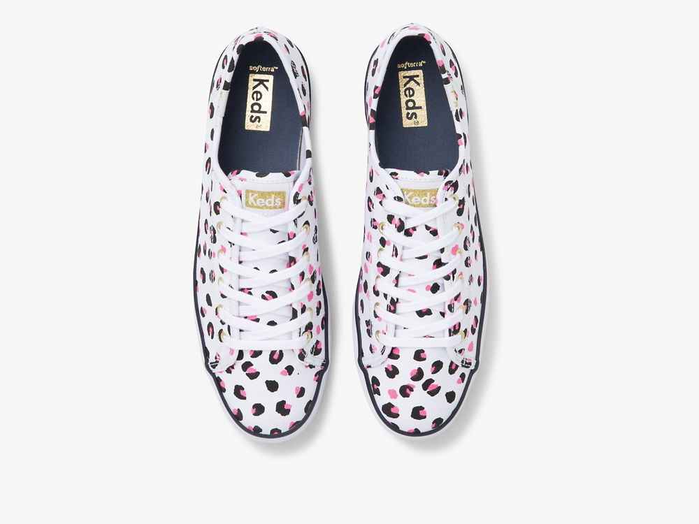 Keds Triple Kick Leopard Vászon Női Platform Sneakers Fehér Színes | HU-19834