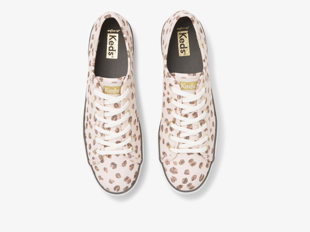 Keds Triple Kick Leopard Vászon Női Platform Sneakers Rózsaszín Színes | HU-38683