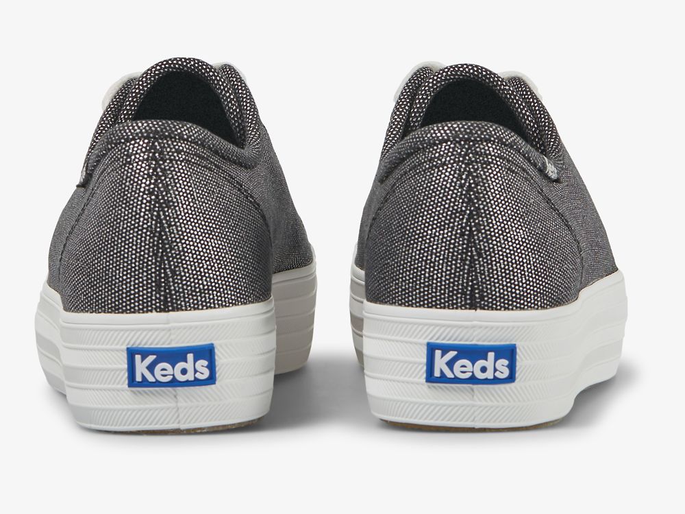 Keds Triple Kick Metallic Női Platform Sneakers Sötétszürke | HU-02278