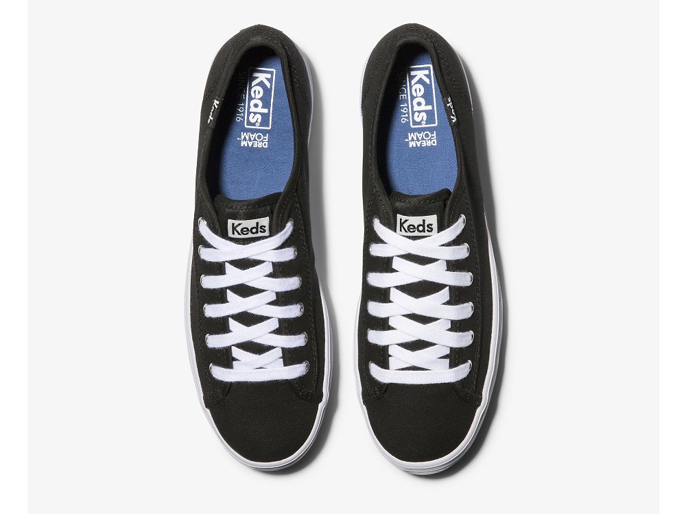 Keds Triple Kick Női Teniszcipő Fekete | HU-75739